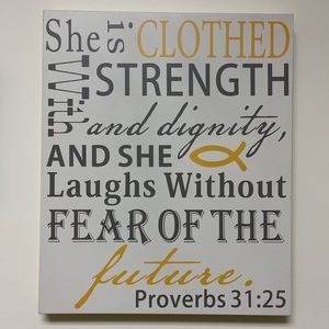 18 x 15-3/4 Proverbs 31:25 wall art